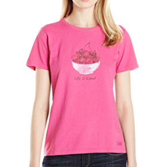 Life Is Good Cherry Bowl Watercolor Crusher Tee - Picture 1 of 2